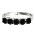 thumbnail image 2 of Mauli Jewels Engagement Rings for Women 1.00 Carat Five Stone Black Diamond Exquisite Women's Wedding Band Prong-Setting 14K Rose, White & Yellow Gold, 2 of 6