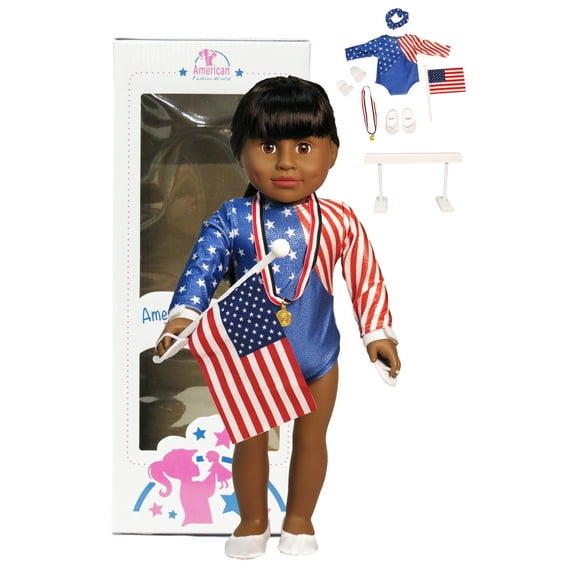 18inch Doll Mila USA Gymnast Complete Gymnastic Set | American Fashion World