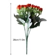 thumbnail image 2 of Ramo de rosas artificiales simulación floral decoración oficina en casa plástico falso flor rosa, naranja rojo 2 piezas Sweethay HA8203-09B, 2 of 6