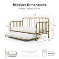thumbnail image 4 of Furniture of America Wren Metal 2-Piece Twin Daybed with Trundle Set, Gold, 4 of 14