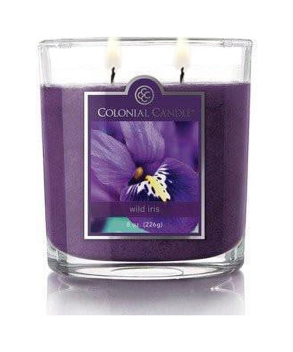 Colonial Candle Wild Iris 8 Oz 2 Wick Candle, Purple