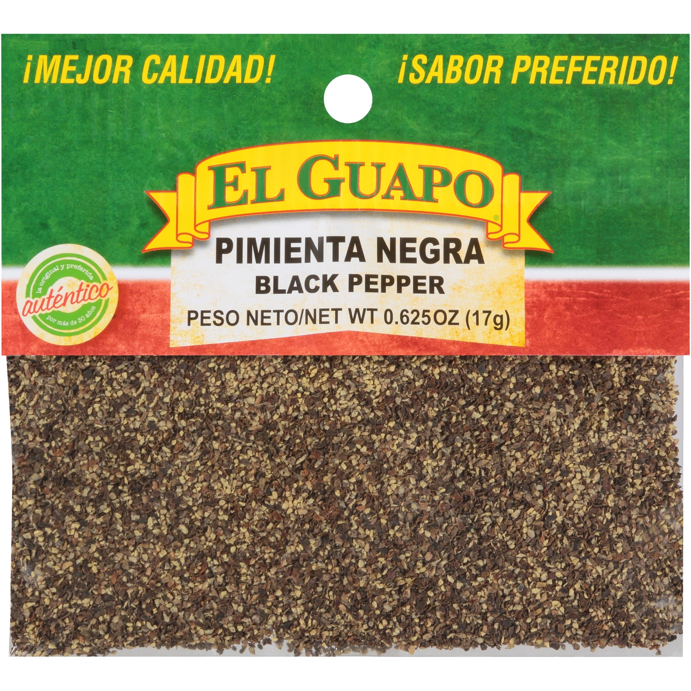 (6 pack) El Guapo Non-GMO Ground Black Pepper, 0.62 oz Bag
