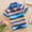 Blue, variant on Liyamei Boys Short Sleeve Striped Cotton Crew Neck T-Shirt Size 5-6 Years