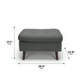 thumbnail image 5 of OFM 161-OTT2-DGRY 161 Collection Mid Century Modern Tufted Fabric Storage Ottoman, Walnut Legs - Dark Gray, 5 of 19