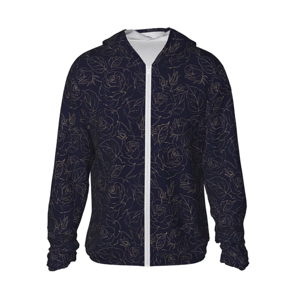 Balery Beautiful Roses Sudadera ligera de manga larga con capucha y protección solar UPF 50+ para hombre y mujer, ideal para pesca y running-3X-Large