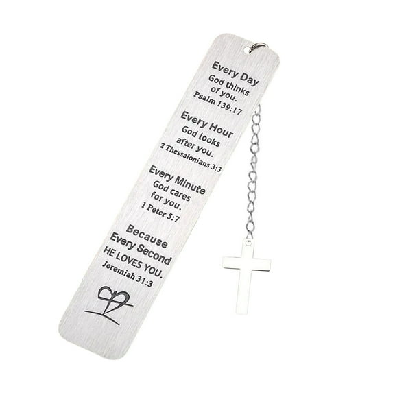 Vadktai Metal Stainless Steel Bookmark, 2pcs Inspirational Lettering Bookmark, Inspirational Book Markers for Women Religious Bible Bookmark, Bible Journaling Supplies Christian Gifts