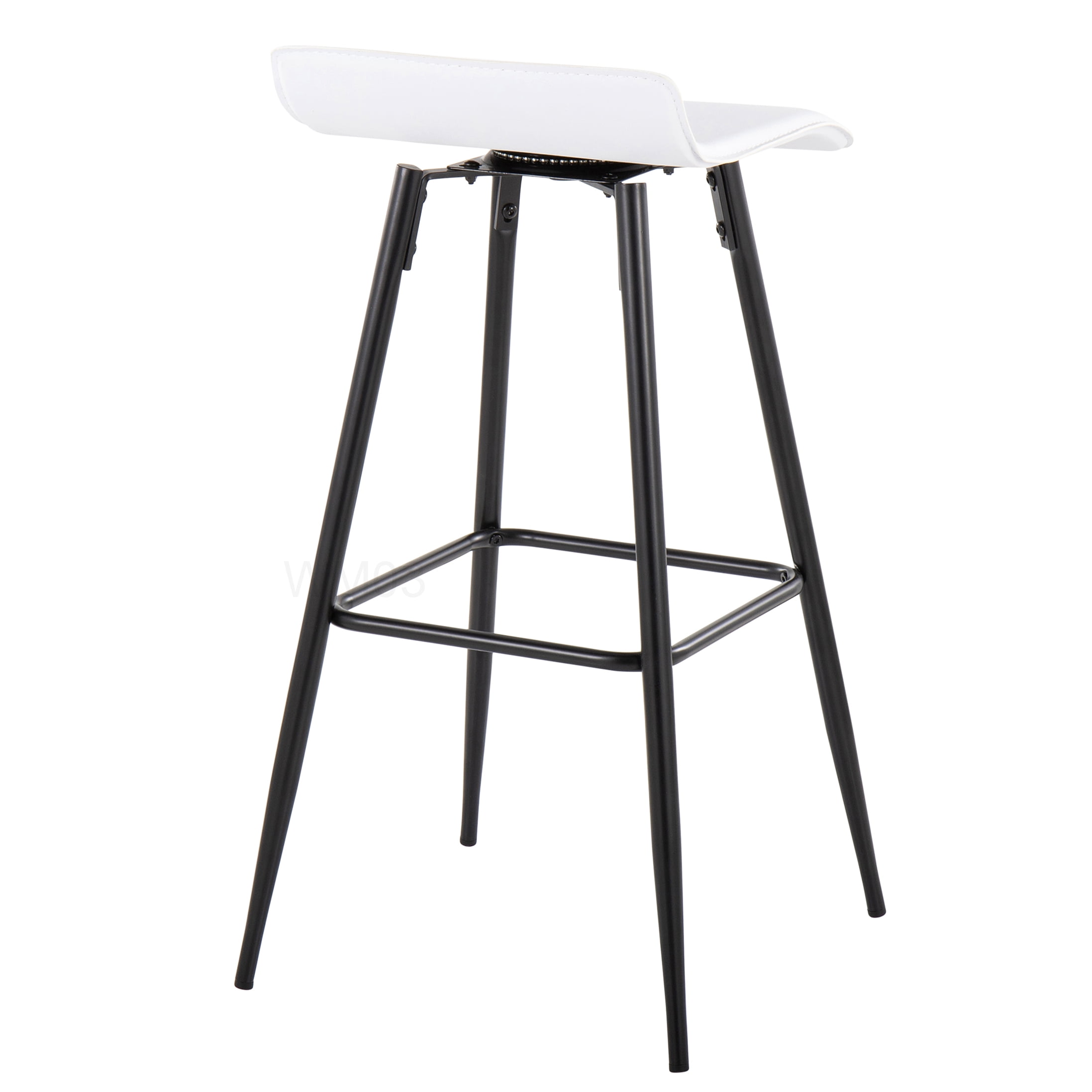 Modern Bar Stools Set of 2 with Upholstered Seat and Metal Legs - Counter Height
