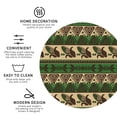 thumbnail image 3 of Honeii Dark Green Vintage Corn Pattern Print Leather Coaster Set of 4, Ideal for Safeguarding Your Furniture from Drinks Spills and Effortless Cleanup-Round Shape, 3 of 6