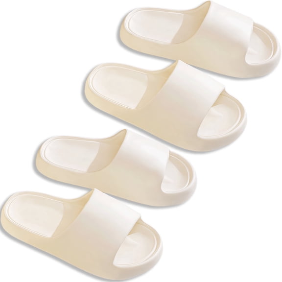 2 Pairs Cloud Slides for Women Soft EVA Foam Lightweight Sandals Casual Indoor Outdoor Travel Vacation Comfort Slippers