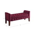thumbnail image 2 of HomePop Velvet Tufted Storage Bench and Settee, Red, 2 of 2