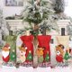 thumbnail image 2 of Fundas para botellas de vino de Navidad, Papá Noel, muñeco de nieve, alce, bolsa para botellas de vino, funda de felpa, decoración para fiestas de Navidad, hogar, escritorio, regalos de Año Nuevo, 2 of 5