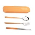 thumbnail image 1 of sweethay Juegos de vajilla Vajilla de acero inoxidable 304 con estuche Diseño simple Accesorios de viaje Cocina Restaurante Type6 NO6, 1 of 6