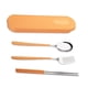 thumbnail image 2 of Wosthever Juegos de vajilla 304 Cubiertos de acero inoxidable Vajilla portátil con estuche Accesorios de viaje Cocina Restaurante Rojo-naranja 3 Type2 NO2, 2 of 6
