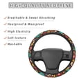 thumbnail image 2 of COEQINE Colorful Hippie Floral Brown Car Steering Wheel Cover for Women, Universal 15 Inch Automobile Steering Wheel Cover Anti-Slip Easy to Install, 2 of 7