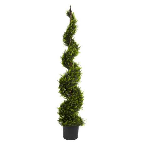 Nearly Natural 5' Cypress Spiral Artificial Tree, Green