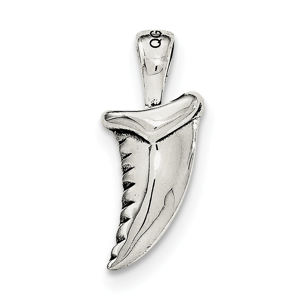 Sterling Silver Polished Shark tooth Pendant 