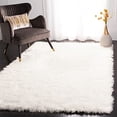 thumbnail image 2 of Safavieh Faux Silky Sheepskin FSS235A Ivory Area Shag Rug (4` x 6`), 2 of 5