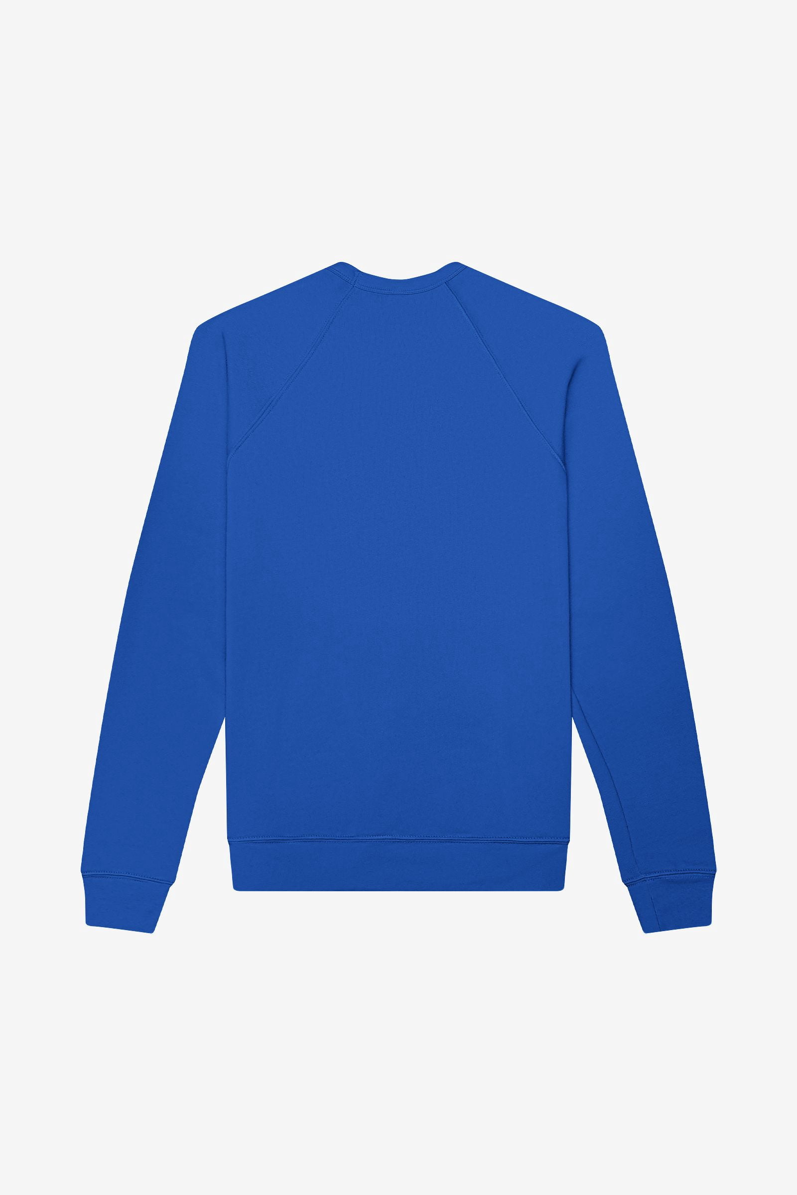 BELLA+CANVAS Adult Crew Neck Personalized Fleece Raglan Long Sleeve T-Shirt, Create your own Designs, True Royal, Small, Unisex