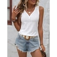thumbnail image 7 of Solid Eyelet Embroidery Tank Top, 7 of 7