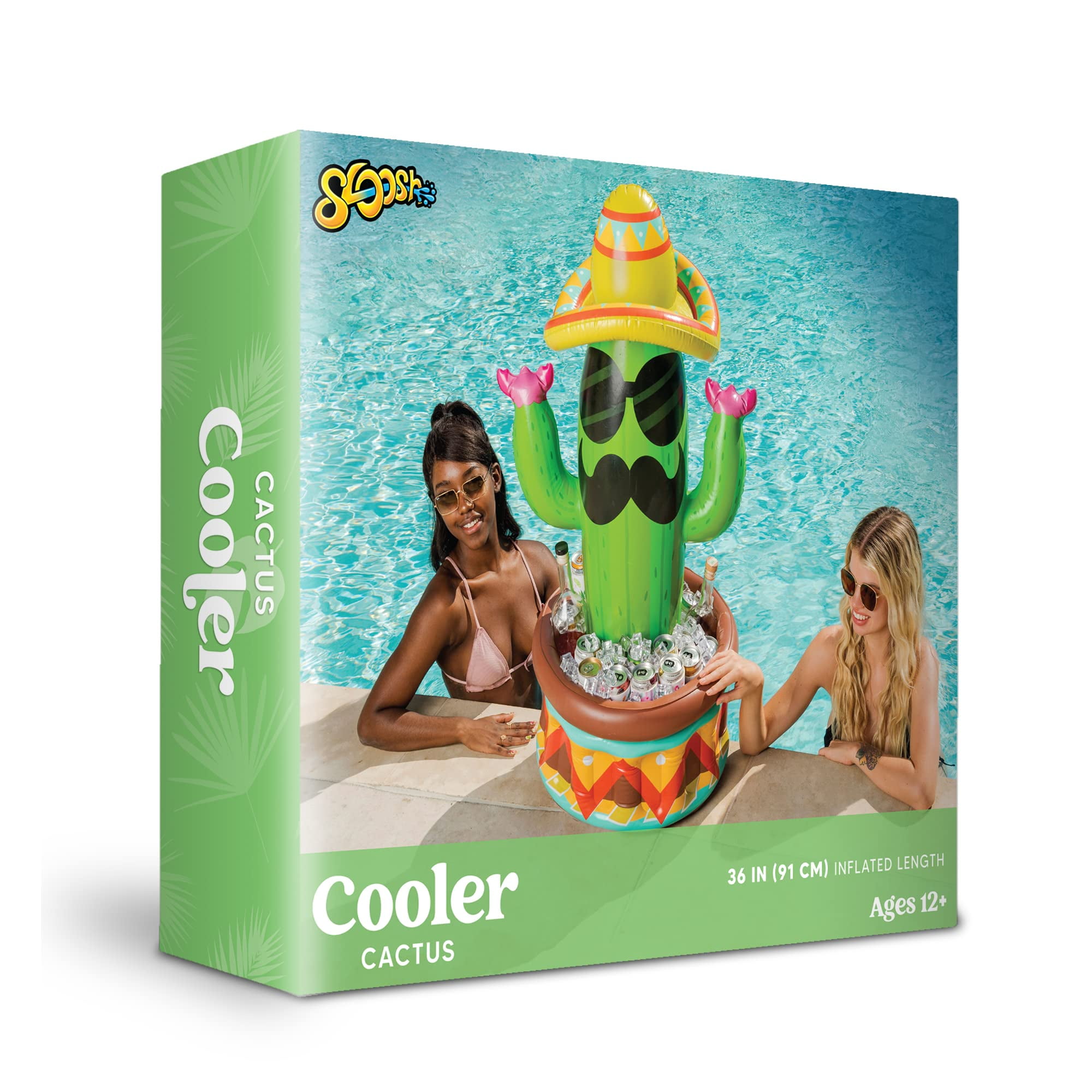 JOYIN 36" Inflatable Cactus Cooler with Sombrero Hat for Fiesta Pool Party Decoration