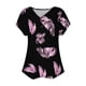 thumbnail image 5 of Tops de Algodón para Mujeres Cuello en V Moda Casual Manga Corta Primavera Verano Top para el Hogar Y Diario, 5 of 6