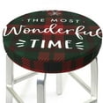 thumbnail image 3 of Balery Wonderful Time Christmas Velvet Round Bar Chair Cushion Cover Adjustable, Protects From Scratches And Stains, Soft & Washable Ideal For Wooden And Metal Stools - 14 Inch, 3 of 7