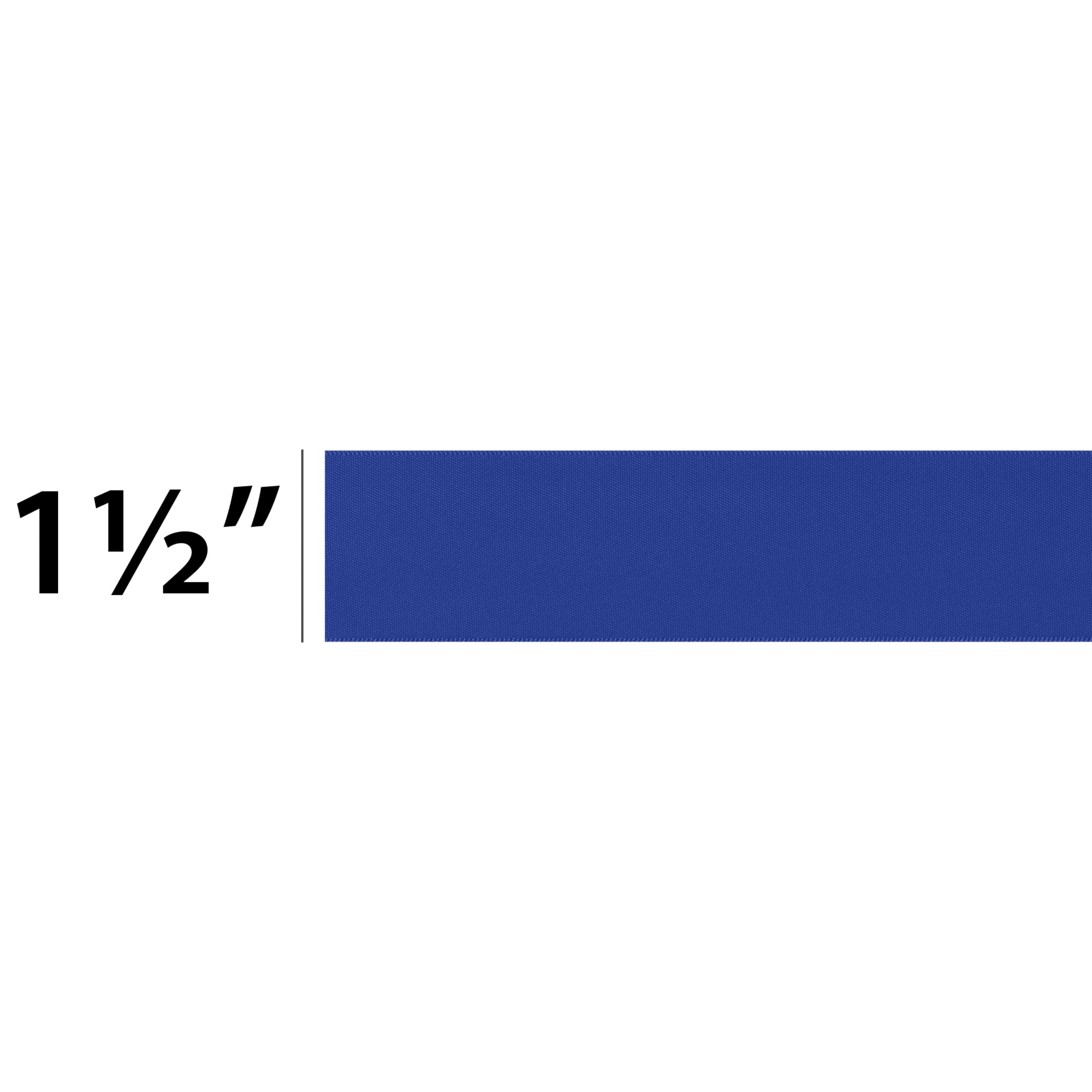 (2 pack) Offray Ribbon, Royal Blue 1 1/2 inch Single Face Satin Polyester Ribbon, 12 feet