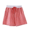 thumbnail image 2 of BRGZLK Women Boxer Shorts Pure Comfy Drawstring Pajama Bottom Plaid Casual Home Shorts Pants with Pocket, 2 of 3