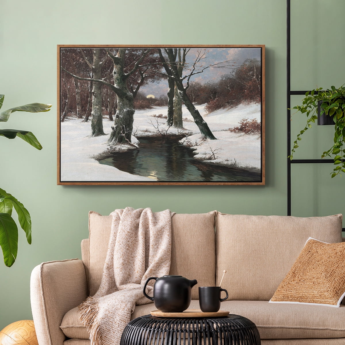 Vintage Landscape-CCLXXXV By Wexford Home Framed in Walnut Wood Gallery Wrapped Canvas 27 in. x 41 in.