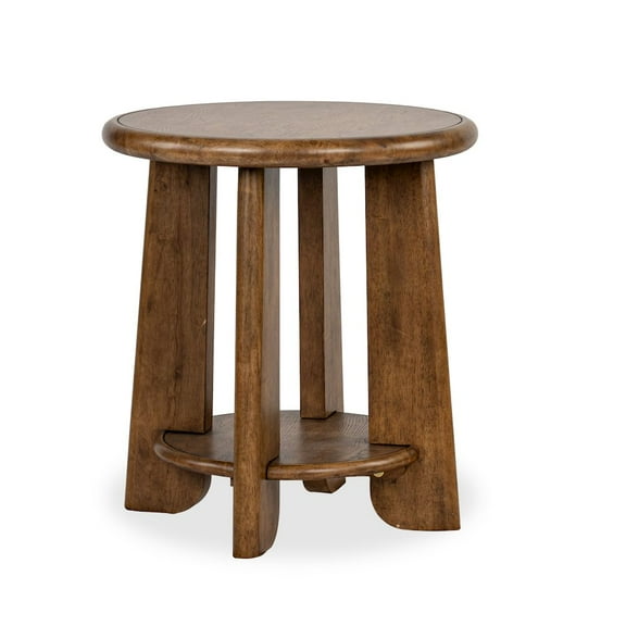 Magnussen Home Tanner Tawny Brown Round End Table