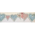 thumbnail image 2 of Blue Red Heart Baby Wallpaper Border Retro Design, Roll 15' x 7.25'', 2 of 3
