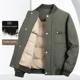 thumbnail image 3 of Chaqueta de plumón de pato blanco de invierno para hombre, cuello de béisbol, chaqueta corta de plumón, cuello alto, ropa de trabajo ligera informal para hombre, 3 of 4