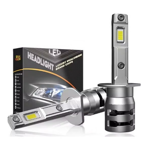 H1 LED Headlight Bulbs, 24000LM 600% Super Brighter H1 LED Lights Halogen Replacement, IP65 Waterproof, 6500K Cool White, No Adapter Required Plug and Play, Pack of 2