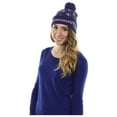 thumbnail image 2 of SummerTies Anchor Winter Hat with Pom Pom - Pink Anchors on Navy, 2 of 4
