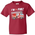 thumbnail image 3 of Inktastic I'm 5 Fire Truck 5th Birthday Youth T-Shirt, 3 of 5