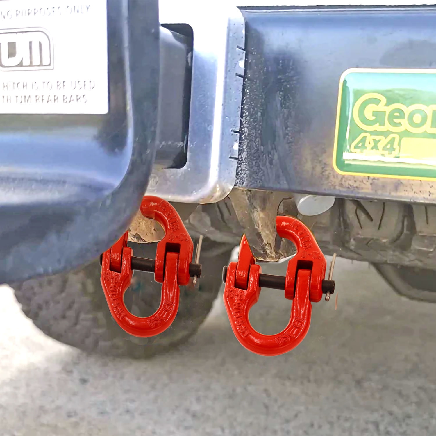 2-Pack Hammerlock Coupling Link 5.3T, 2 Assemble Options Industrial G80 Chain Connection Link 12000 lbs, Safety Chain Connector for Overhead Lifting, Towing, Chain Extending, and Rigging