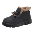 thumbnail image 6 of Women's Platform Winter Boots Cute Beaded Bow High Top Slip on Platform Snow Booties Casual Cold Weather Warm Loafers Black Size 7, 6 of 6
