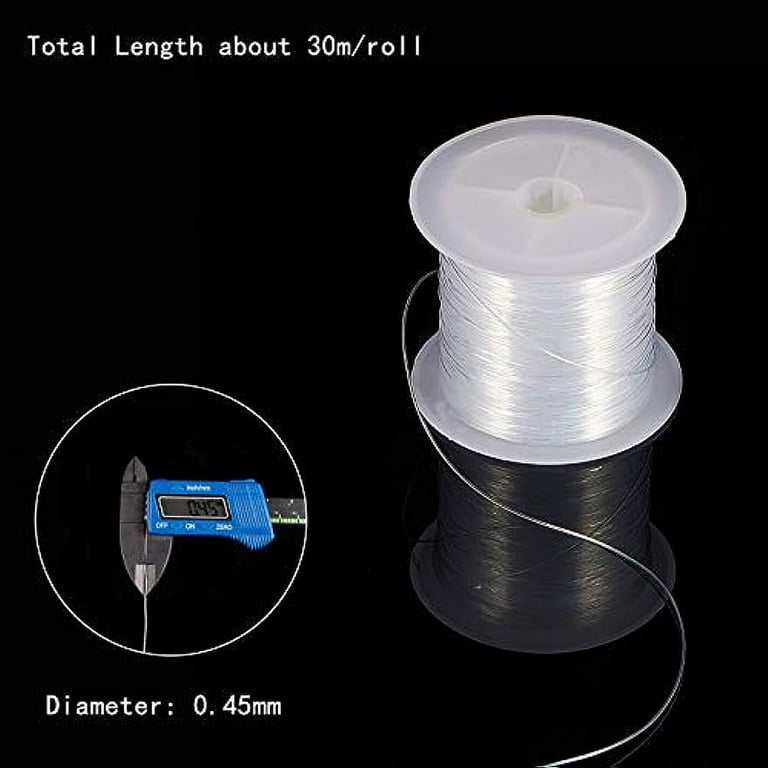 0.45mm Crystal Beading Cords Clear Fishing Line Invisible Nylon Thread Jewelry  String Wire Cord String for Party Christmas Decor Seed Beads Jewelry  Bracelet Making 30 Yards 