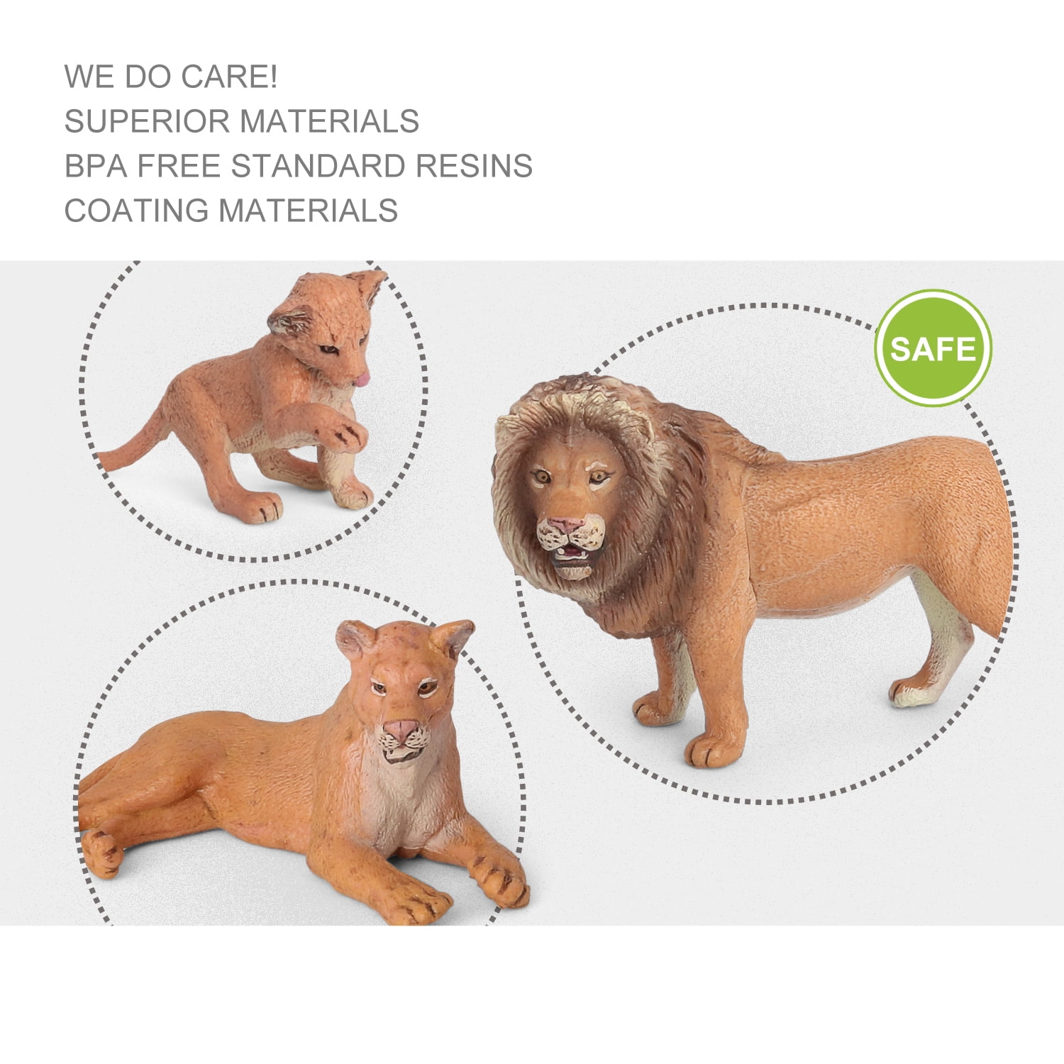 Volnau Animal Toys Figurines Africa Figures Zoo Pack Christmas Birthday Gift Lion Jungle Forest King