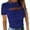 Blue, variant on Womens T Shirts, Ladies Short Sleeve Round Neck Top Solid Color Pullover Hollow Out Slim Casual T Shirt Tech Stretch White M