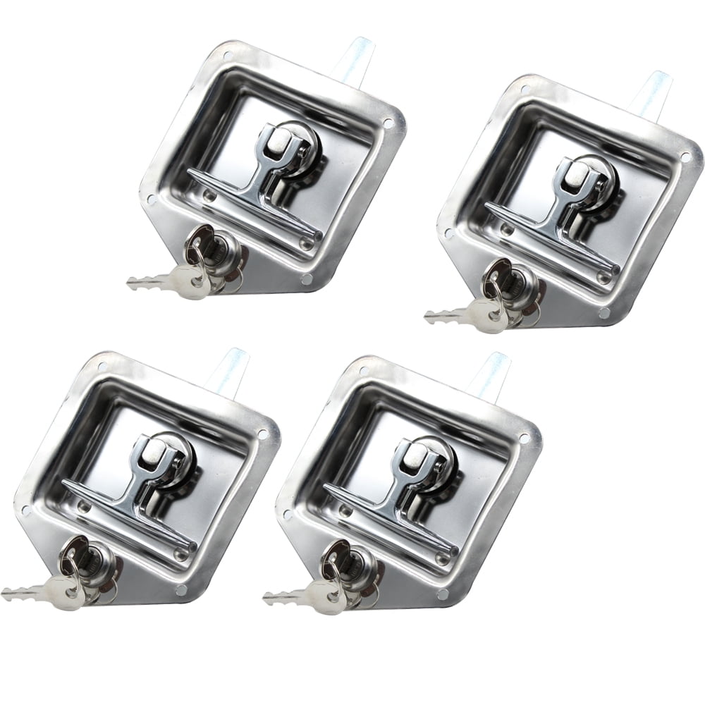 4Pcs Trailer Door Latch THandle Lock Highly Polished Stainless Steel