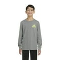 thumbnail image 4 of Adidas Boys Gray Adidas Logo Long Sleeve Sport Shirt Medium 10-12, 4 of 5