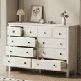 thumbnail image 6 of Pipleo White Dresser, 10 Drawer Dresser, 55" Modern Wooden Dressers Chests of Drawer, 10 Drawers Wide Dresser for Bedroom, 6 of 8
