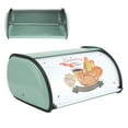thumbnail image 1 of Boîte à pain en métal pour comptoir de cuisine, organisateur de stockage de coin de grande capacité avec motif décoratif, résistant à la rouille et odeur - rouge, vert, 1 of 7