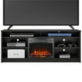 thumbnail image 3 of Ameriwood Home Heston 65" TV Stand with Electric Fireplace Insert and 6 Shelves, Black Oak, 3 of 14