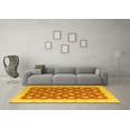thumbnail image 3 of Ahgly Company Indoor Round Oriental Yellow Modern Area Rugs, 5' Round, 3 of 4