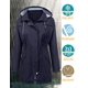 thumbnail image 2 of Chaqueta impermeable LOMON para mujer, impermeable, con capucha, a rayas, azul, XL, 2 of 6