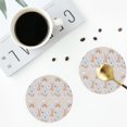 thumbnail image 4 of Honeii Animals In Tribe print Leather Coaster Set of 4, ideal for safeguarding your furniture from drinks spills and effortless cleanup-Round Shape, 4 of 6