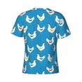 thumbnail image 6 of Vsdgher Cartoon Chicken Print Men's Dry Fit Mesh Athletic Shirts Moisture Wicking Tennis T-Shirt Tops, 6 of 9