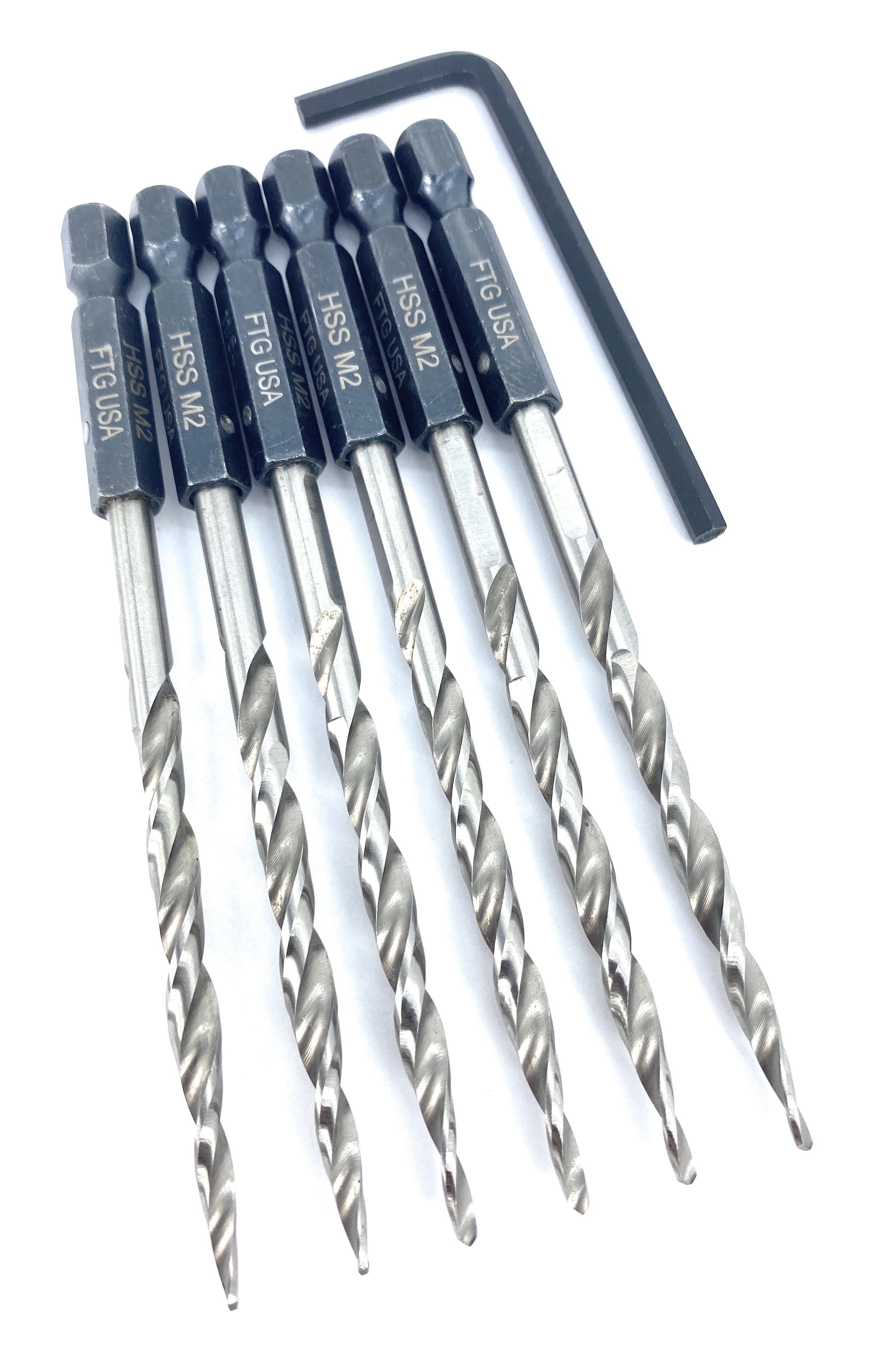 FTG USA Replacement Tapered Countersink Drill Bit Set 6 Pc Bit (#8) 11/64"